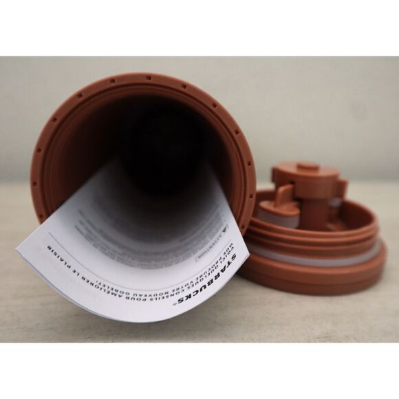 Starbucks 16oz Terracotta/Brown Recycled Plastic Triangle Shaped Tumbler - Picture 4 of 7